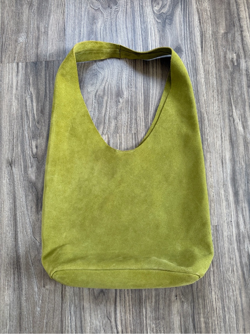 Molly G Green Suede Leather Hobo Shoulder Bag - Picture 4 of 11